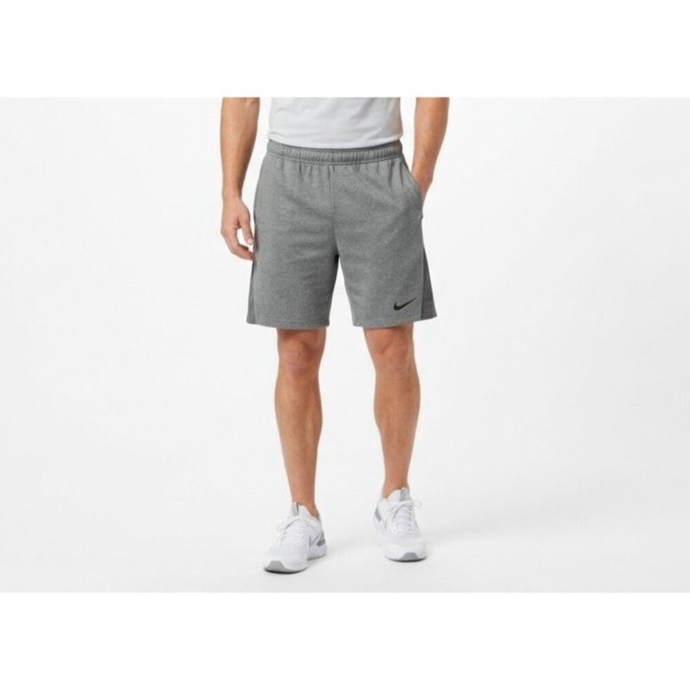 Nike Mens L Grey Dri-FIT Fleece Athletic Training Shorts Mesh Pockets CJ2009 EUC